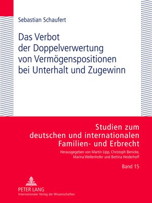 cover image of Das Verbot der Doppelverwertung von Vermögenspositionen bei Unterhalt und Zugewinn